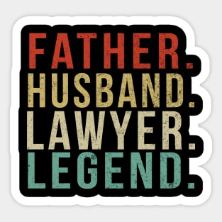 Lawyer Dad Vintage/ Father. Husband. Lawyer . Legend. Sticker